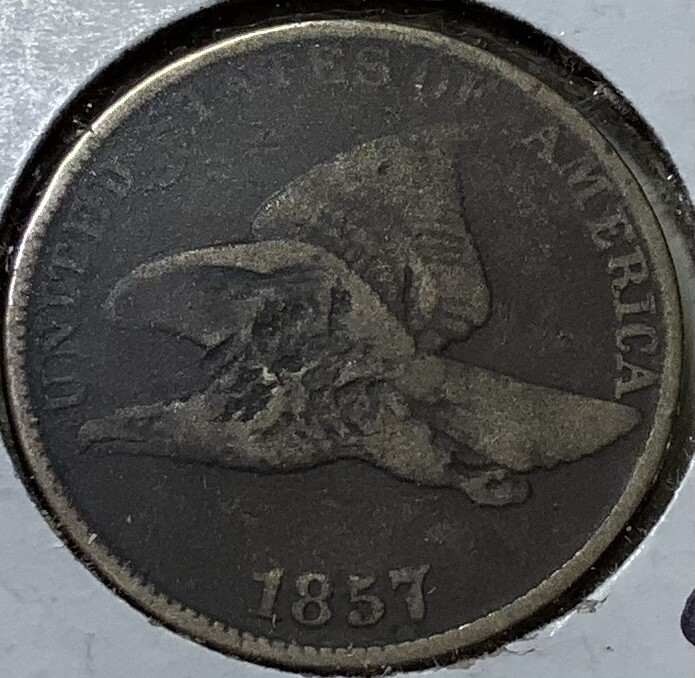 1857 United States Flying Eagle Cent 1c