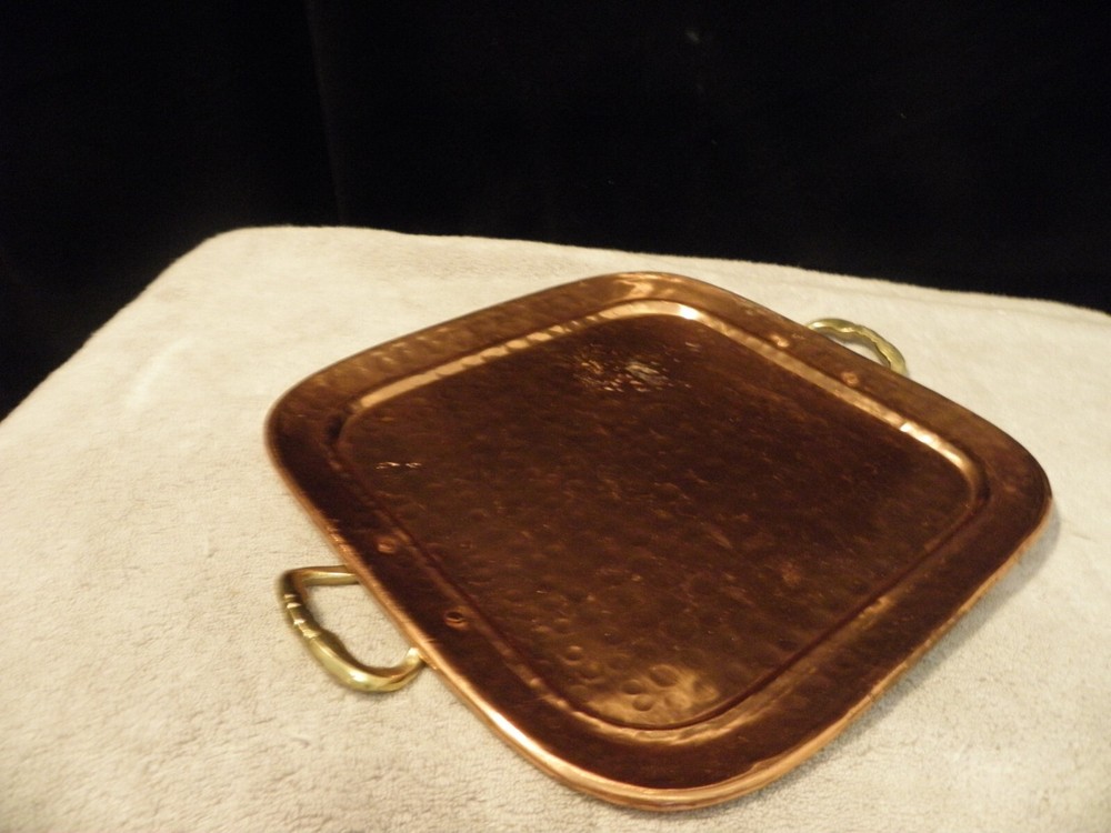 Hammered copper display tray