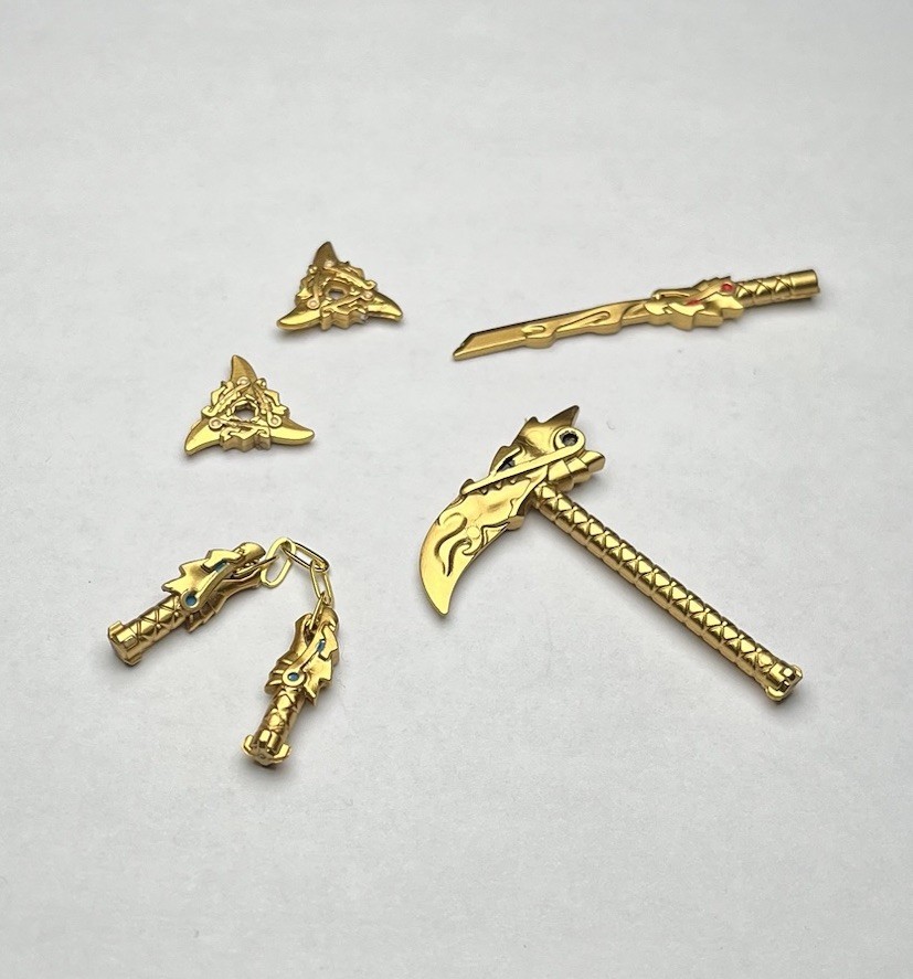 Authentic Custom Ninjago 4 Golden Elemental Weapons