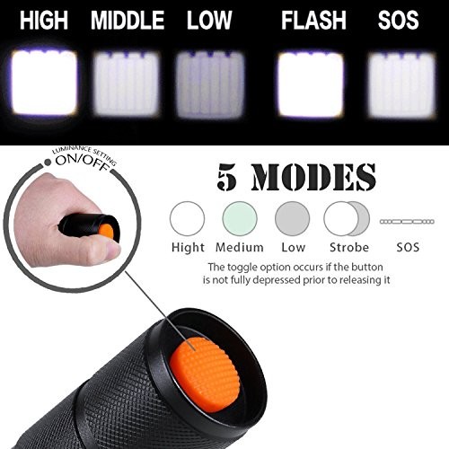 2 Pack LED Tactical Flashlight Water Resistant Military Grade 2000 2 pack