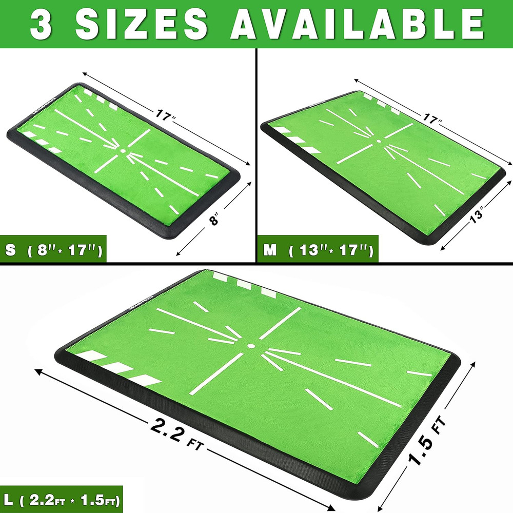 8" X 17" Premium Impact Golf Mat Upgraded Version | Path Feedback Golf Practice