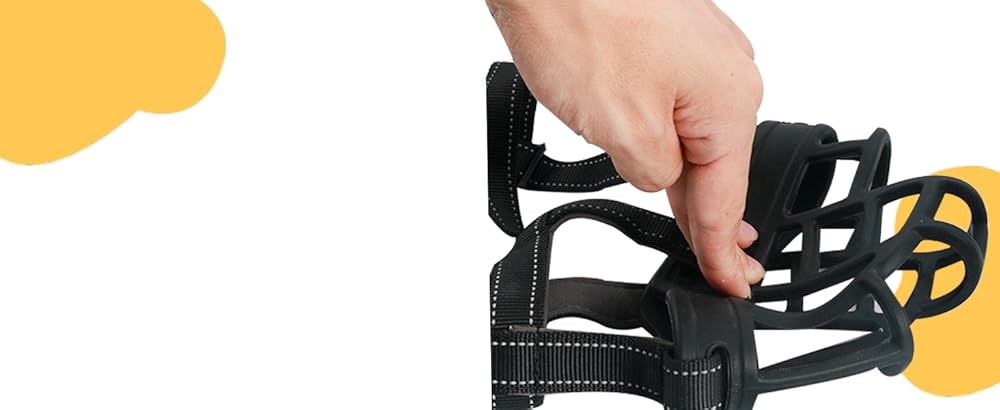 BARKL Dog Muzzle, Silicone Basket Muzzle for Small Medium Lar Dogs,