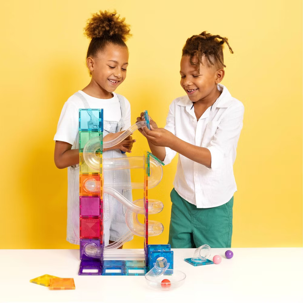 CONNETIX Magnetic Tiles Bright Ball Run Pack 122pc