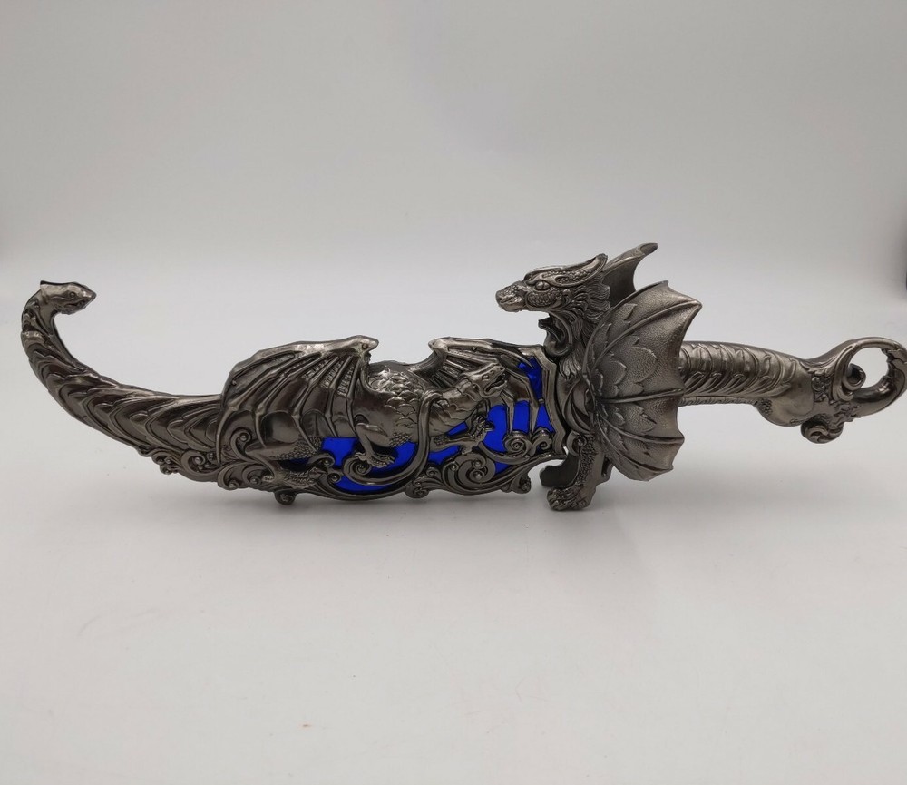 Dragon Dagger Knife 16" Blue Inlay