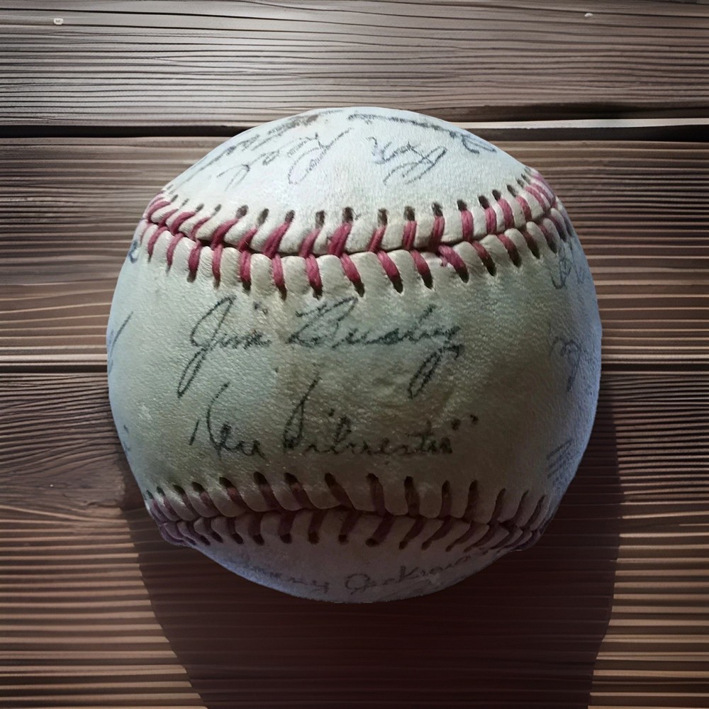Signed Baseball /Henry Aaron + many players