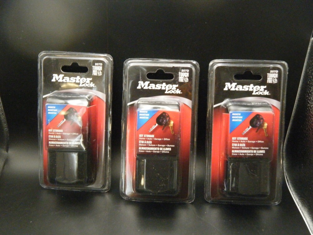 ( 3 ) Master Lock 207D  LARGE MAGNETIC SPARE KEY HOLDERS Key Storage