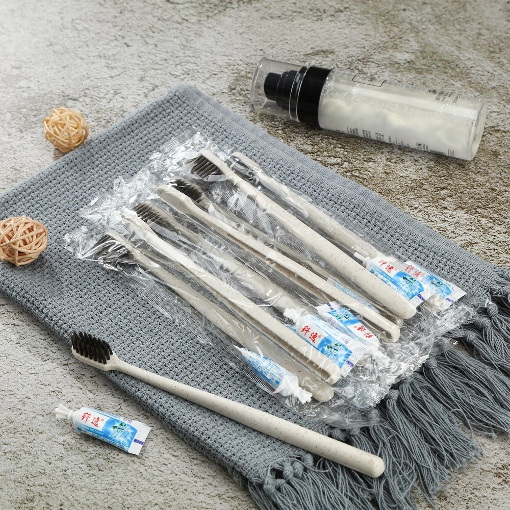 Uiifan 100 Sets Disposable Toothbrushes with Toothpaste Bulk Individually Wra...