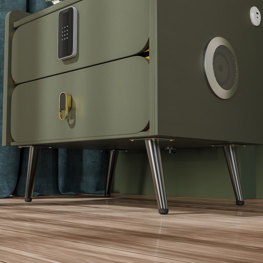 20" Tall Smart nightstand with combination lock ,Bluetooth player,Led light