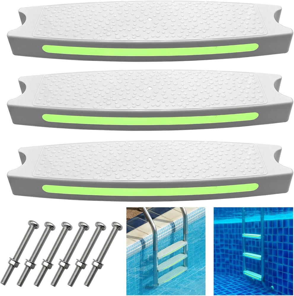 3 Pack 18" Pool Ladder Steps Heavy Duty Replacement For Inground & Above Ground