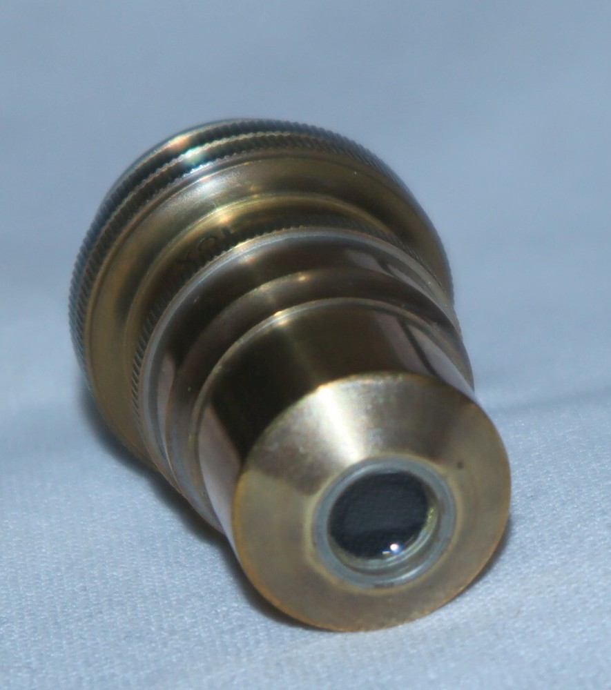 Brass Microscope Objective | *Vintage* 10x Lens No Brand Visible
