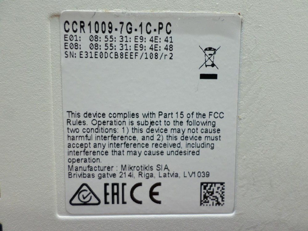 Mikrotik Cloud Core Router CCR1009-7G-1C-PC