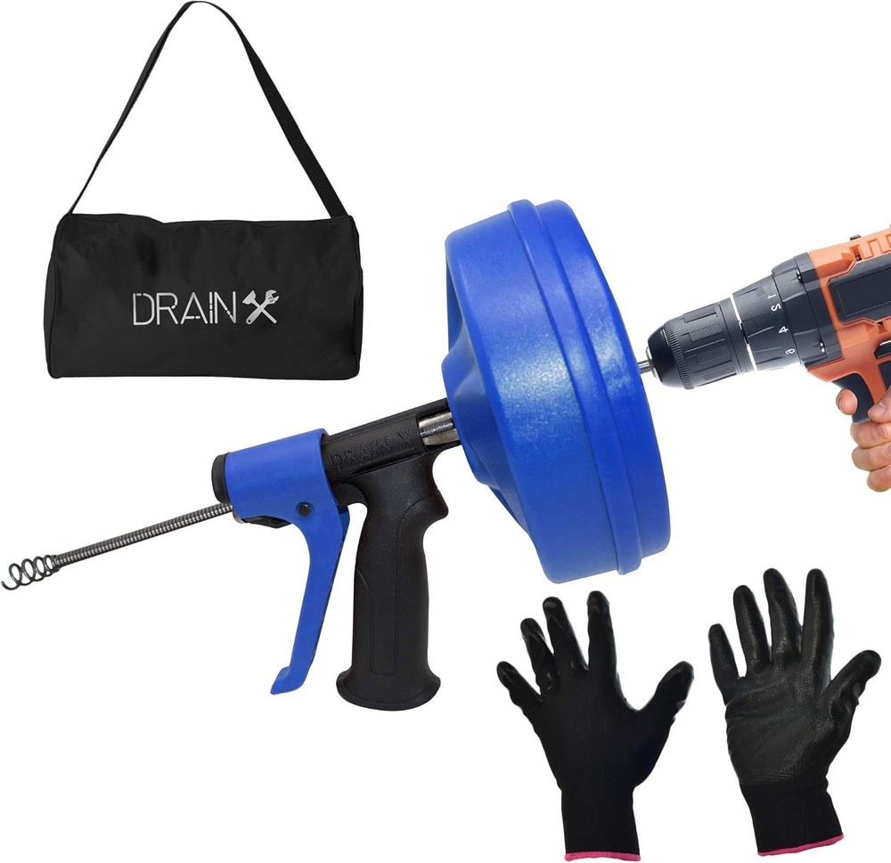 SPINFEED 35FT Drain Snake Auger: Automatic Extend & Retract for Quick Solutions