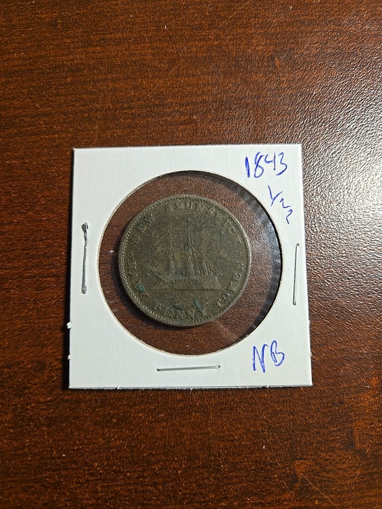 1843 NEW BRUNSWICK HALF PENNY