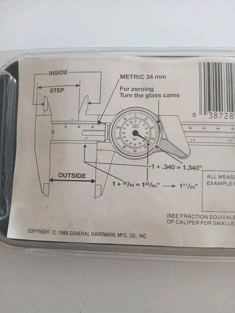 General Tools 6 Inch Dial Caliper No. 142 Green Dial