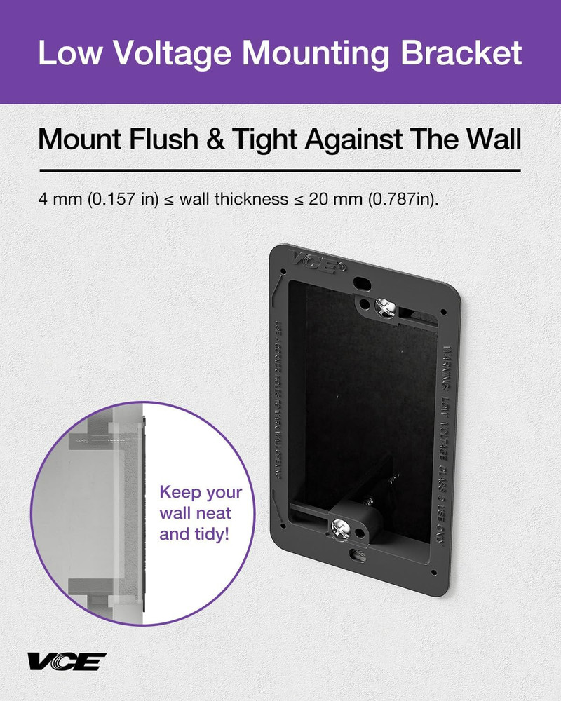 VCE Low Voltage Mounting Bracket 10 Pack, Flush Low Voltage Box for Single Gang