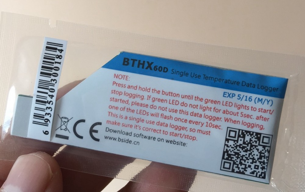 One-off Disposable Single-Use Temperature Data Logger Record Max 60Days IP67 USB