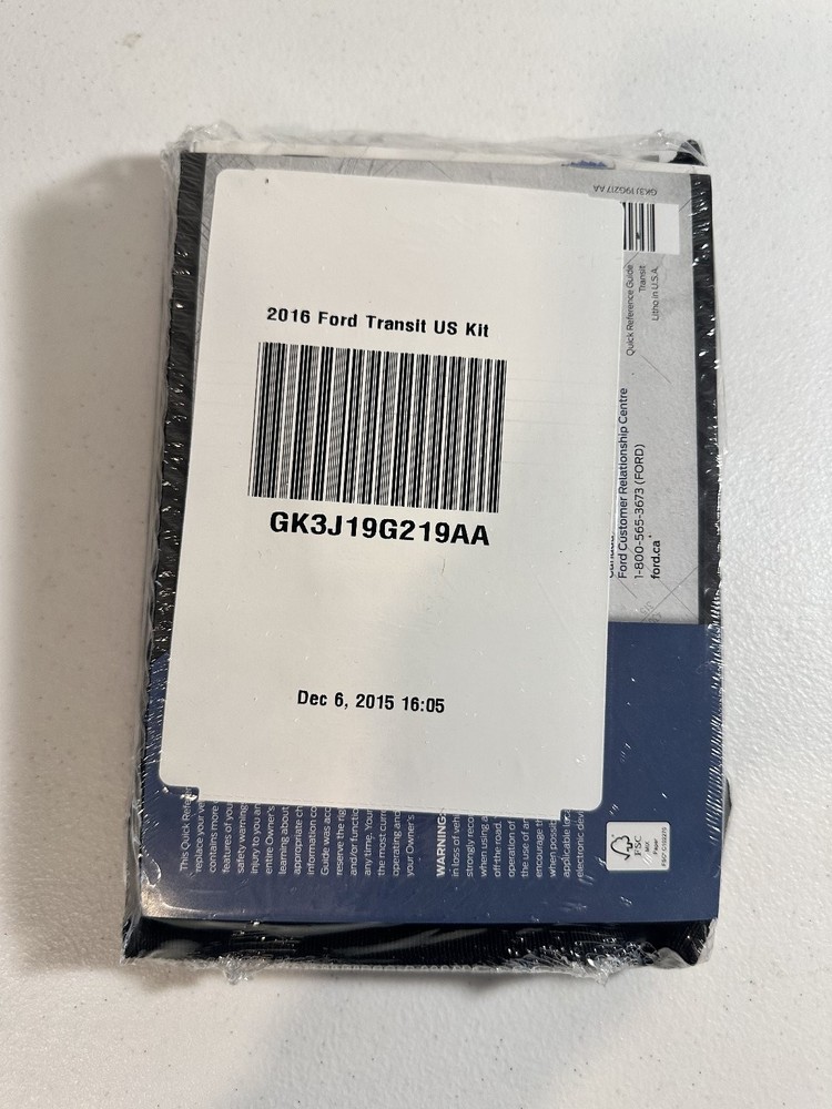 2016 Ford Transit Owner Manual Set