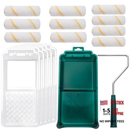 Paint Roller Kit, 17 Pack, 4 Inch Paint Roller, Small Paint Roller, Mini