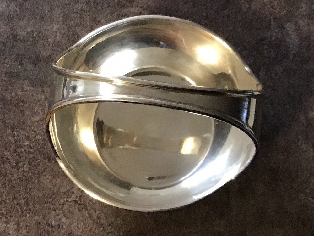 Antique David R. Rough Solid Sterling Silver Elegant Small Nut Bawl, 59.8g,