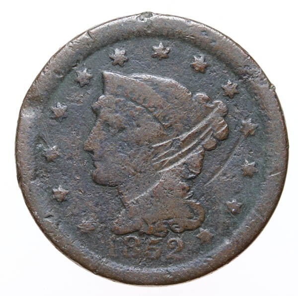 1852 Coronet Head Cent