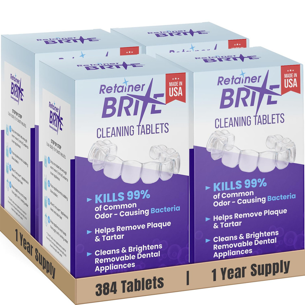 Retainer Brite 1 Year Supply, 384 Individually Wrapped Tablets, 384 Count