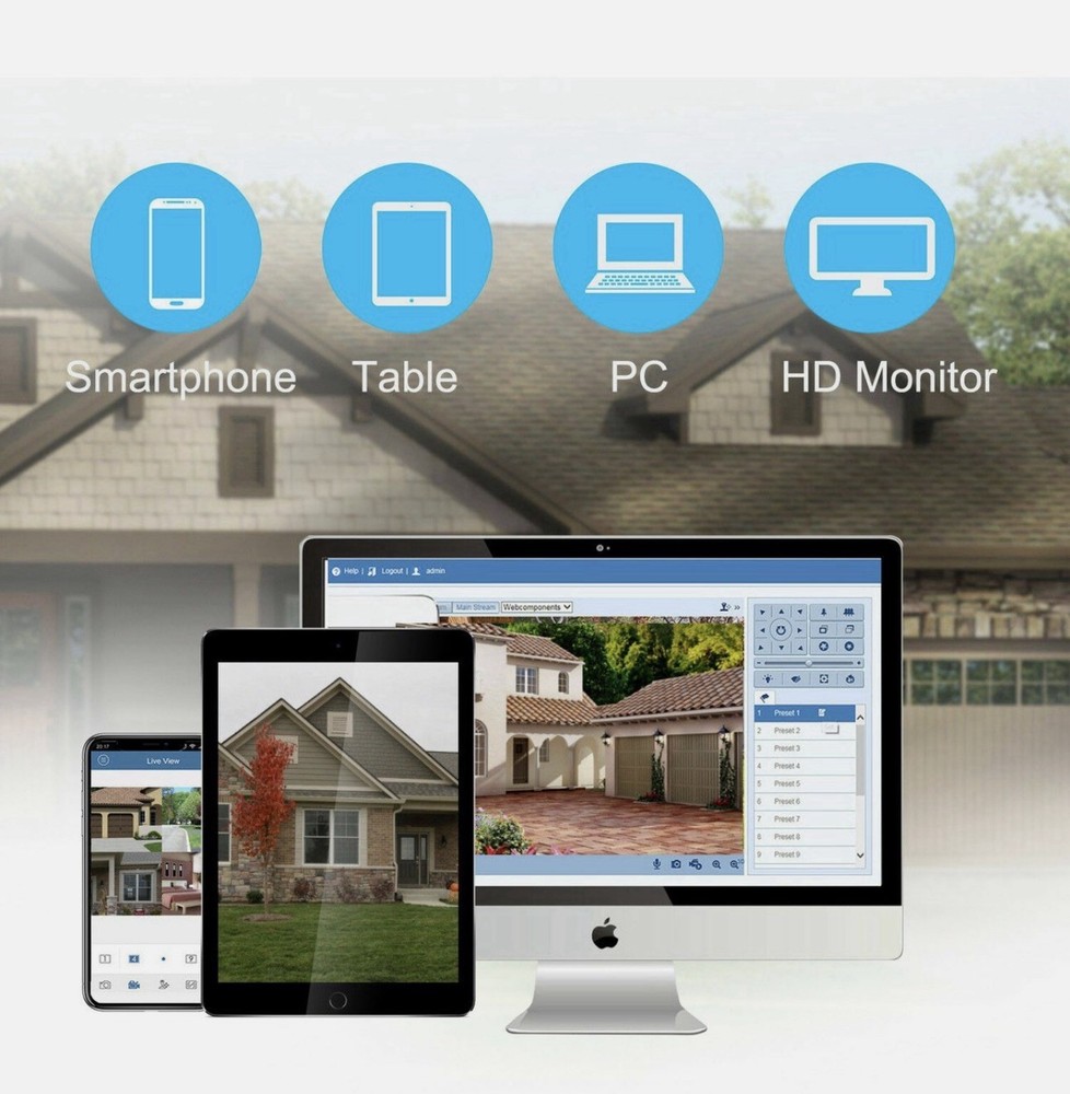 XVIM 1080P Security Camera System 8CH DVR Outdoor Surveillance CCTV System P2P