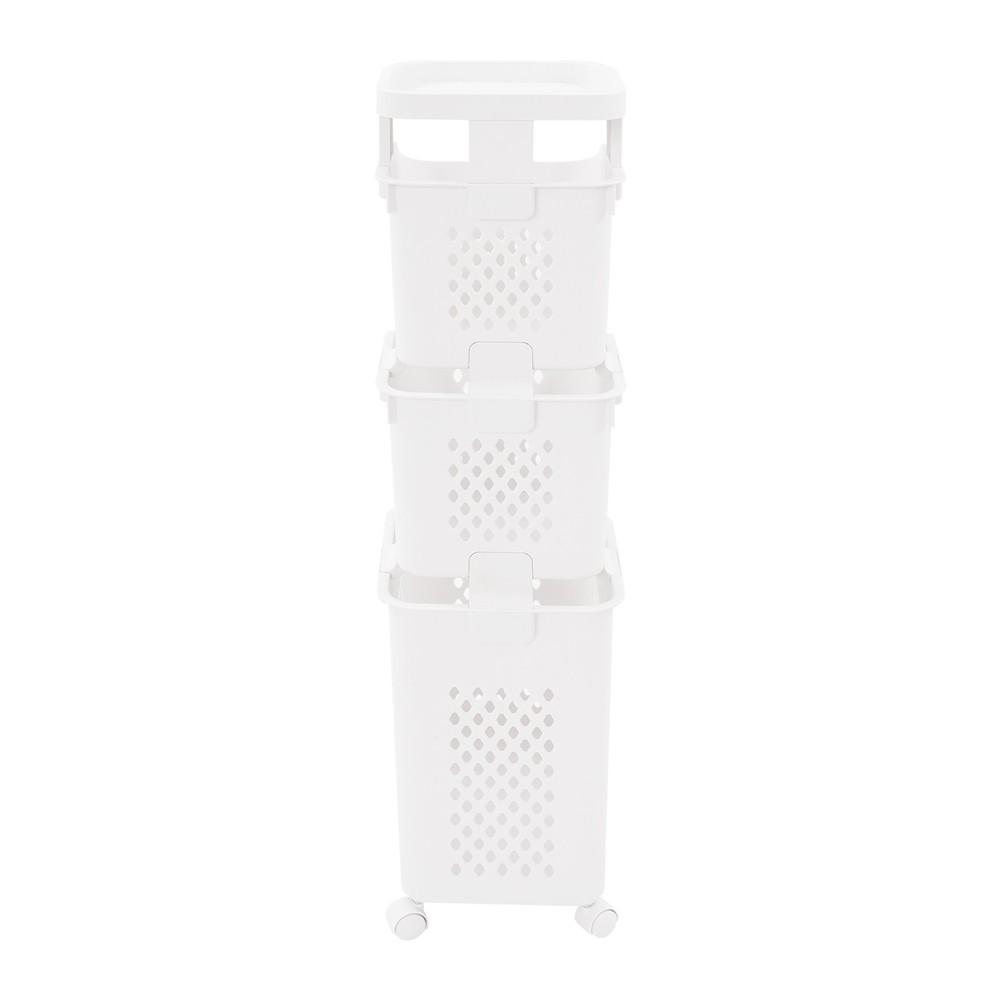 Rolling Laundry Baskets 3 Tiers Laundry Basket with Wheels Modern Laundry Hamper