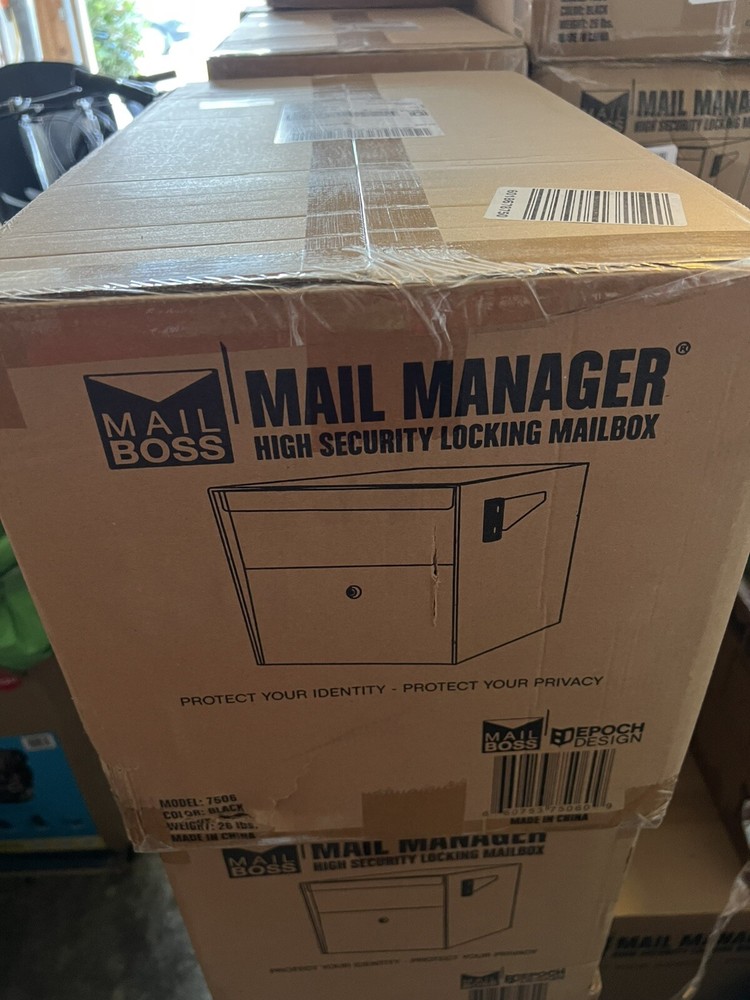 Mail Boss 7506 Mail Manager Curbside Locking Security Mailbox, Black,Large