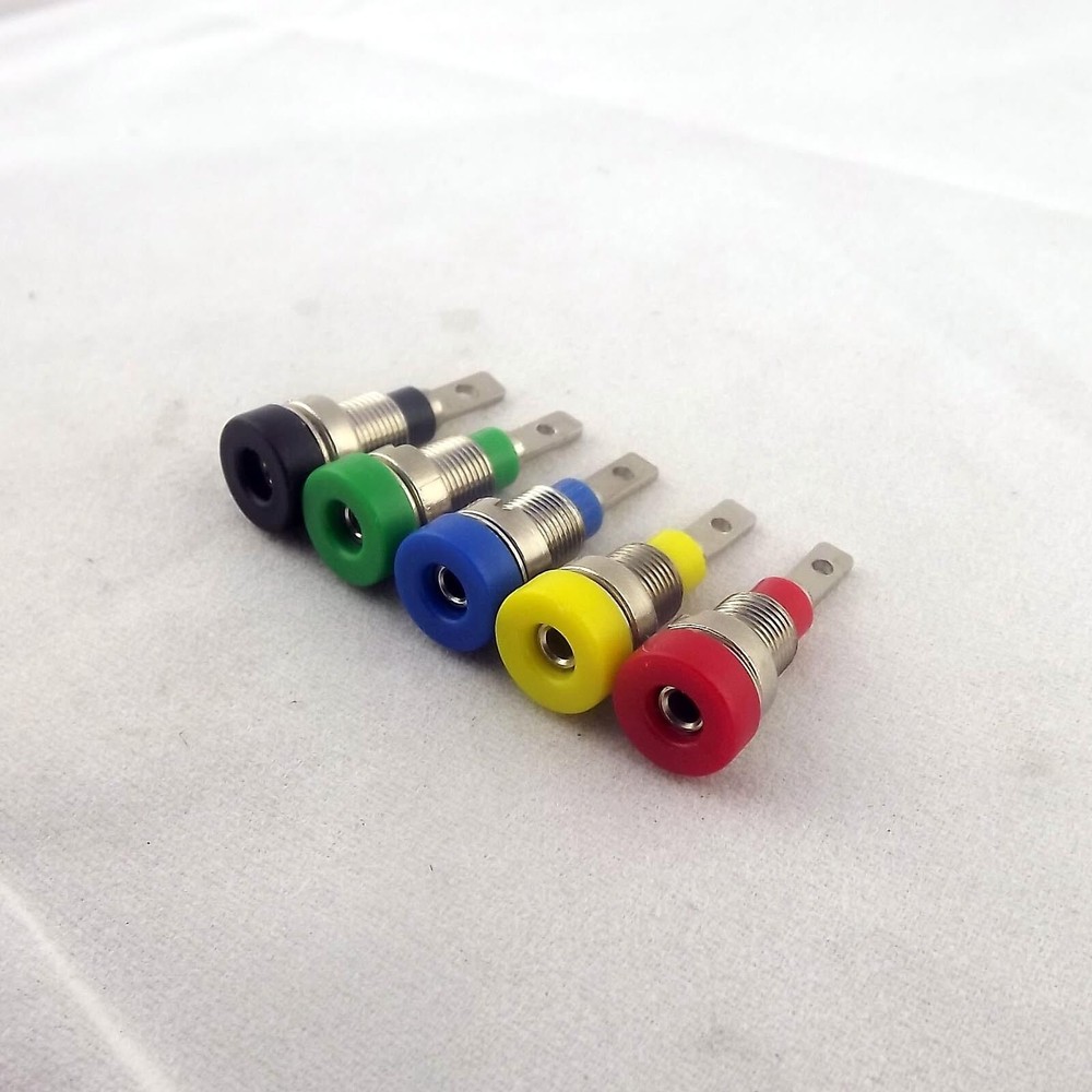 5x Copper 2mm Banana Socket Panel For Multimeter Test Probe Binding Post 5 Color