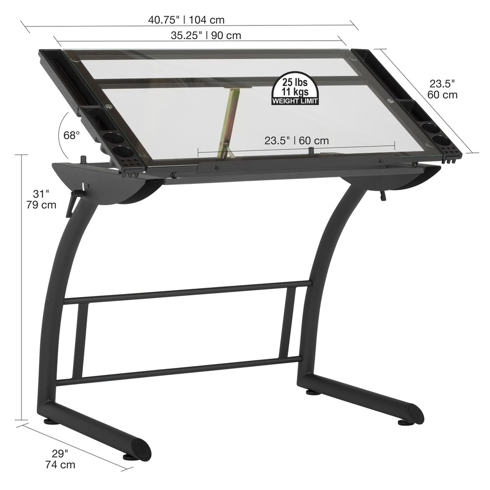 SD Studio Designs Triflex Drawing Table, Sit to Stand Up Adjustable Office Ho...