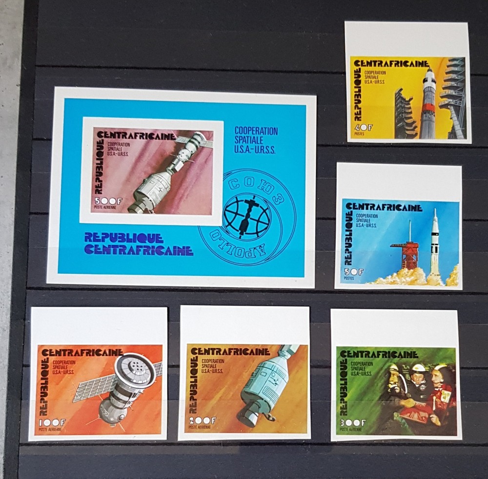 REPUBLIC CENTRAFRICANE-SPACE-SET&BLOCK IMPERFORED  MNH