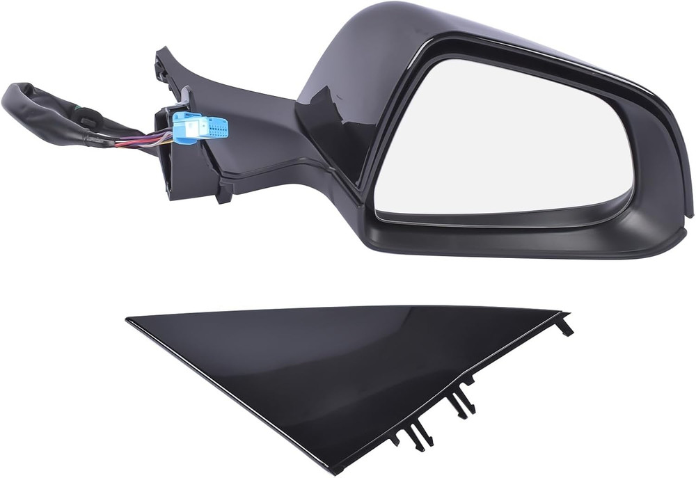 Right Passenger Side Mirror Heated Power Fold Black Plastic Replacement for Tesl
