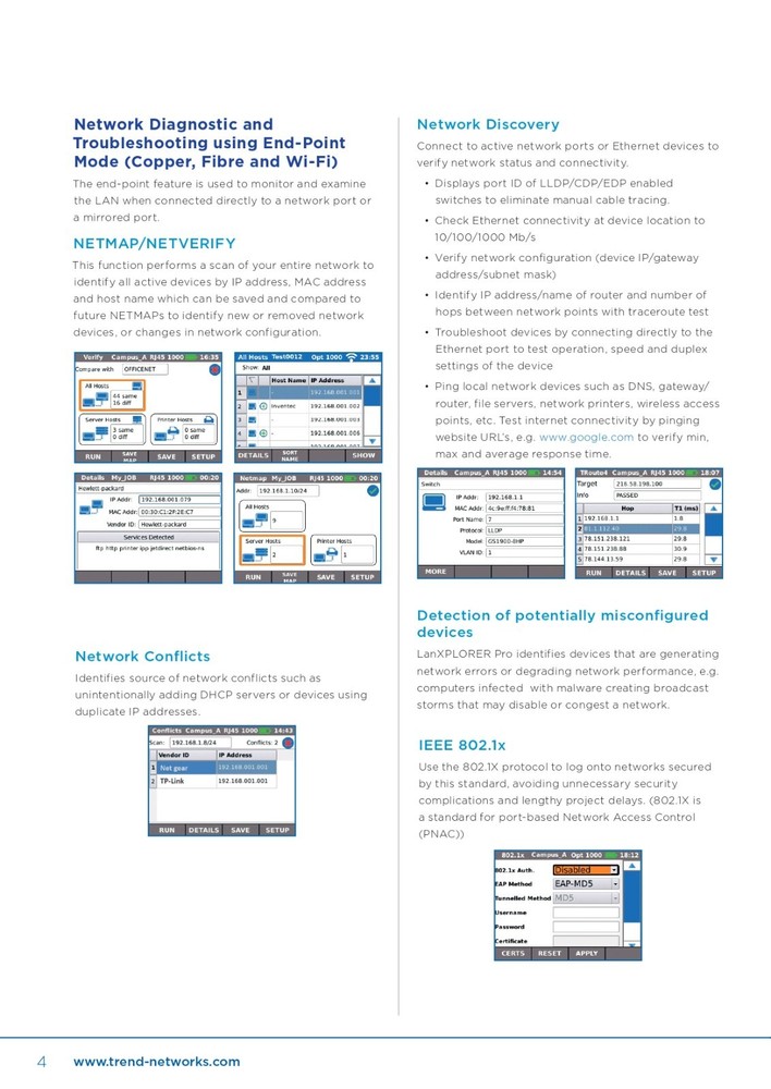Trend Networks LANXPLORER PRO Diagnose Network Problems on Copper/Fib