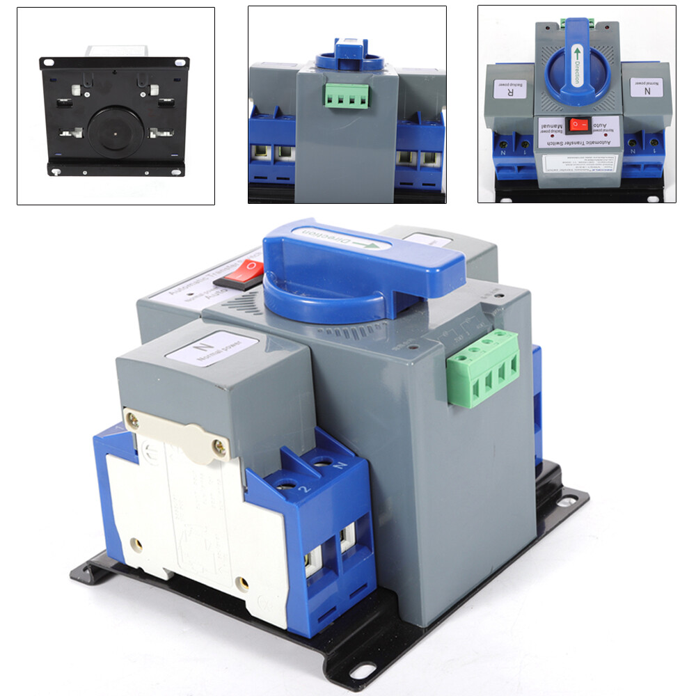 2P/63A Dual Power Transfer Switch Generator Automatic Changeover Switch AC110V