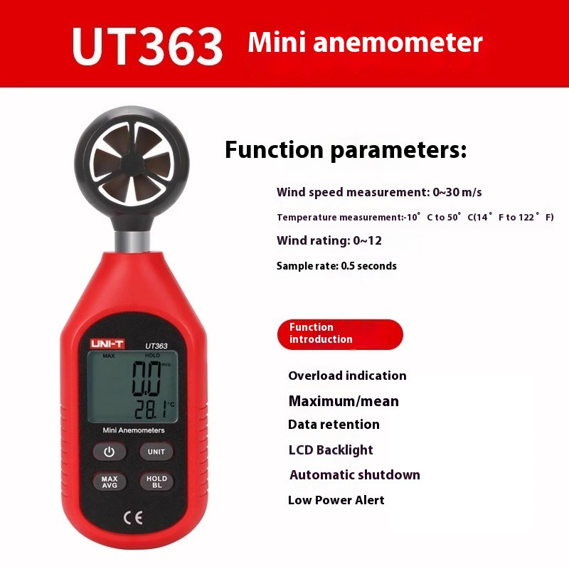 LCD Air Flow Anemometer Split Handheld Wind Meter Digital Display Anemometer