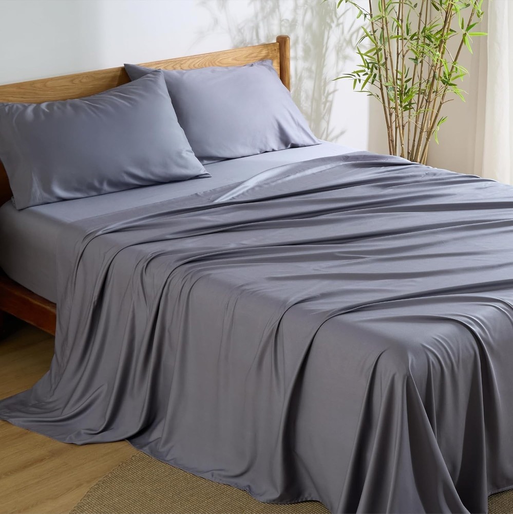 Queen Sheet Set, Cooling Sheets for Queen Size Bed Set, Rayon Derived from Bamb