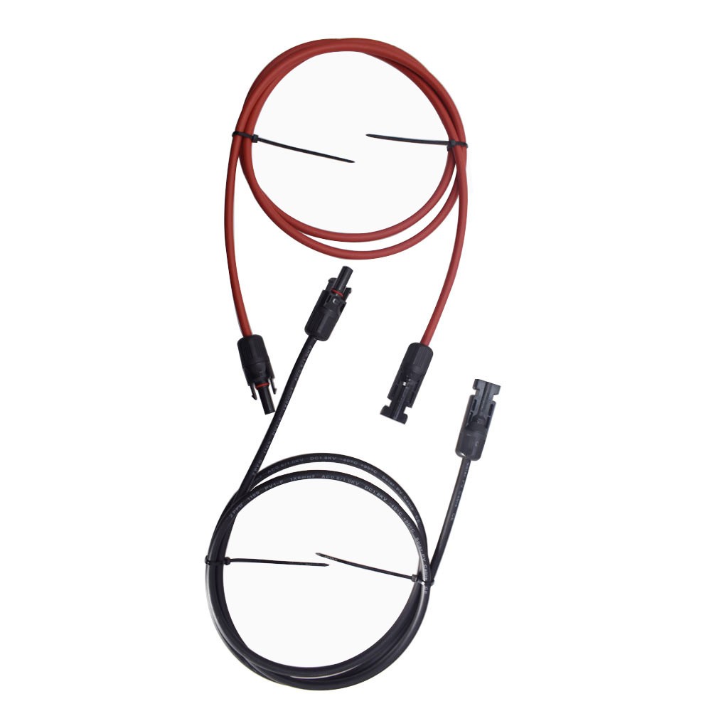 1 Pair Black + Red 5ft 12 AWG Solar Panel Extension Cable Wire Connector New