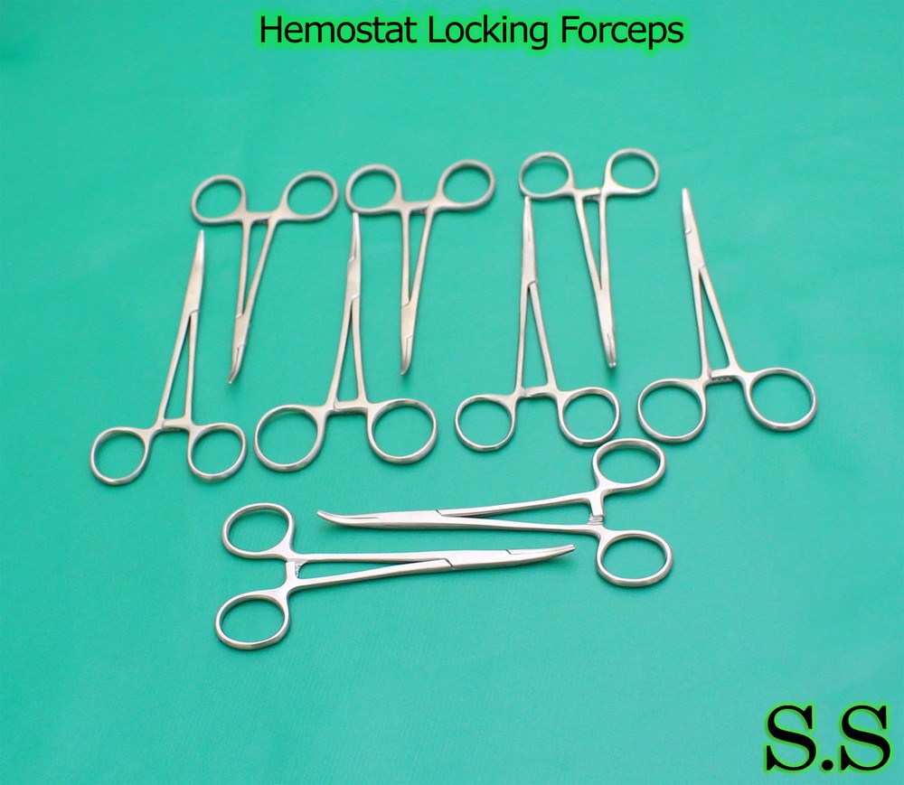 100 Pcs Hemostat Locking Forceps 5" Curved