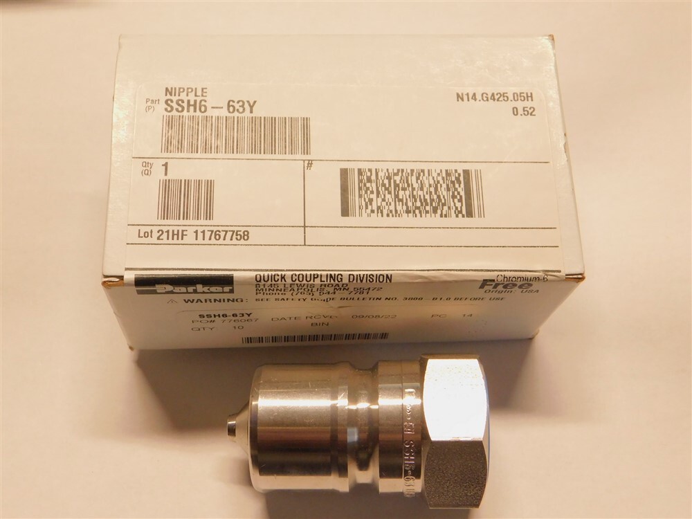 Parker SSH6-63Y Series 60 Multi-Purpose, ISO 7241 Hydraulic Quick Coupling