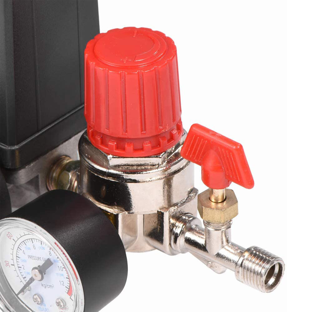 220V Air Compressor Pressure Switch Control Valve With Manifold Regulator Gauge