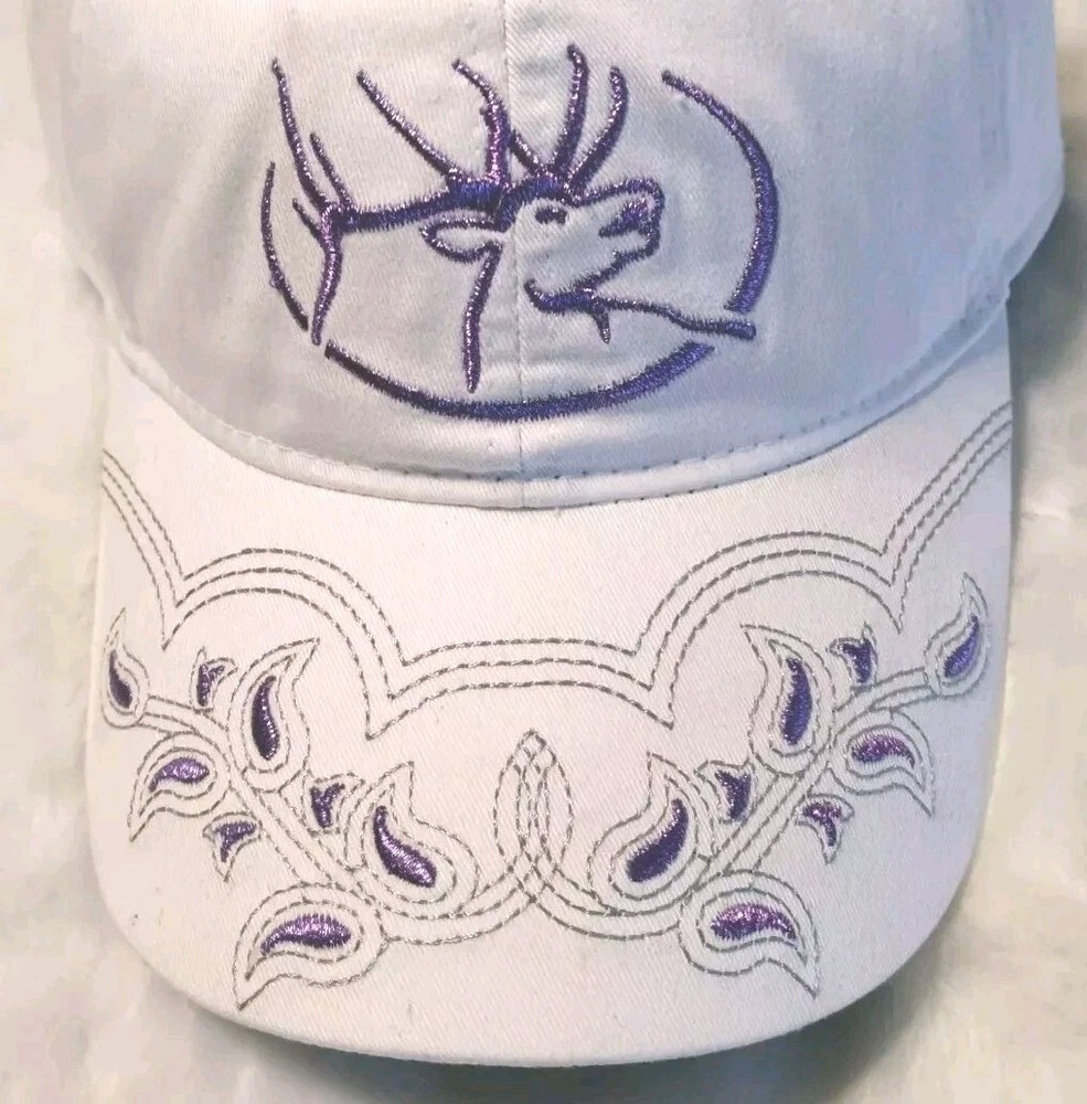 Women's Cap Hat•RMEF Rocky Mountain Elk Foundation•White