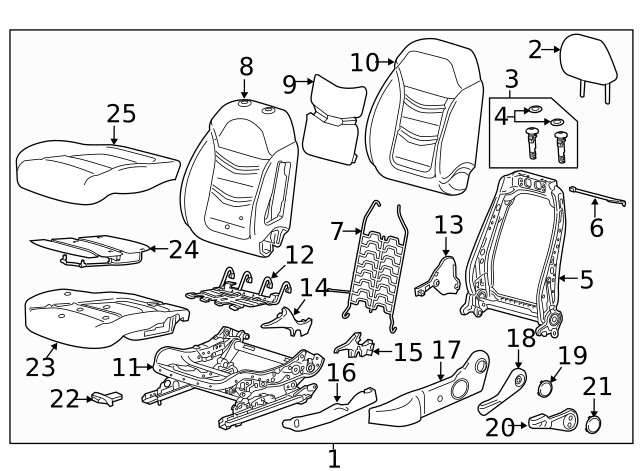 Genuine GM Jet Black Front Head Restraint 23337152