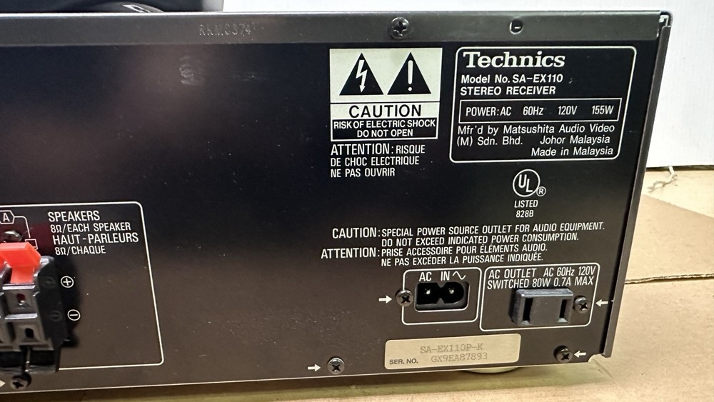 Technics SA-EX110 2 Ch Receiver AM FM Stereo System Phono Input Remote Bundle