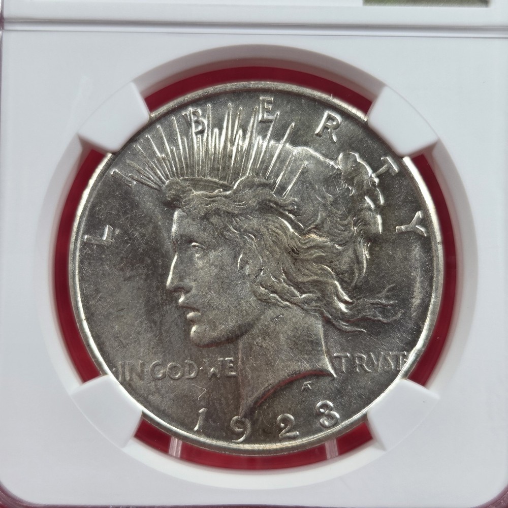 1923-D Peace Silver Dollar $1 NGC AU58