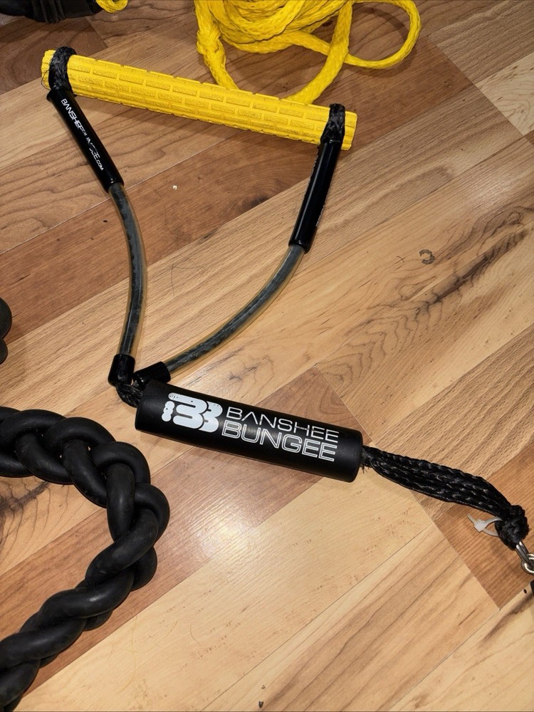 Banshee Bungee with Handle Grip, Black/Yellow 10ft black rope