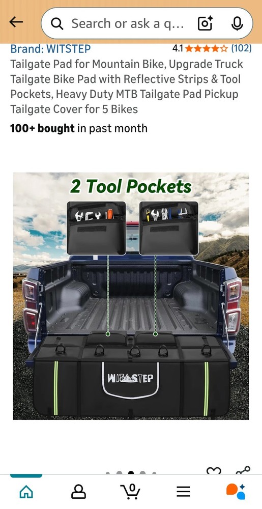 Witstep Tailgate Bike Pad With Storage And Reflection