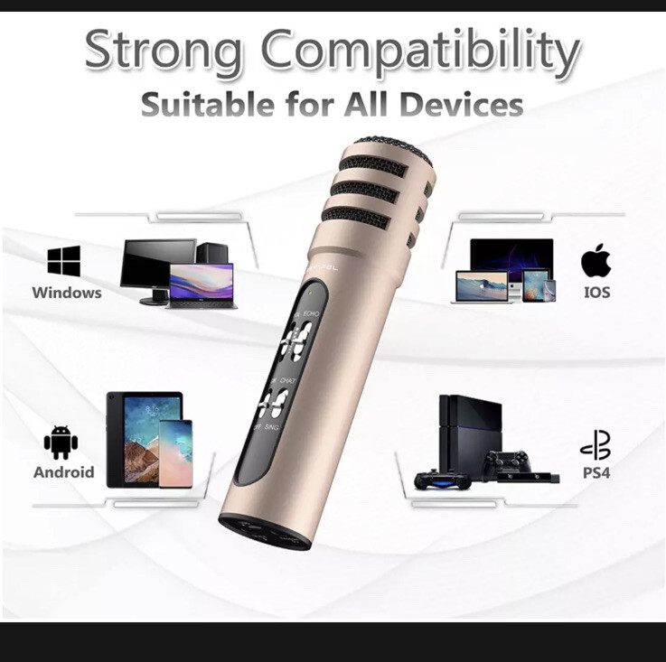 LESYAFEL Microphone for iphone with Desktop Tripod Plug&Play,Android,PS4,Mac and