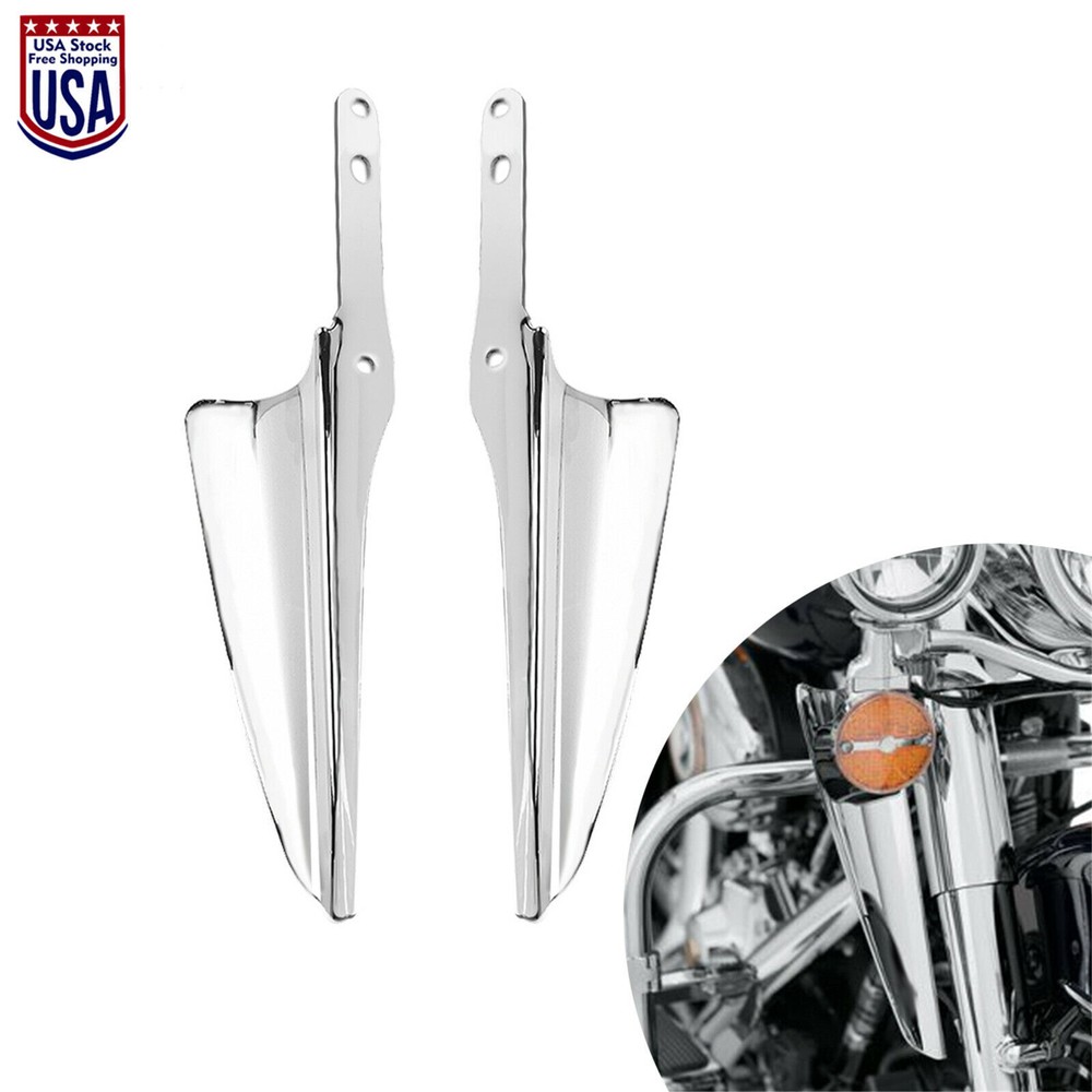 Chrome Front Fork Mount Wind Deflectors Fit For Harley Electra Glide 1995-2021