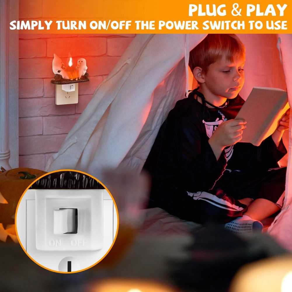 Campfire Flickering, Ghosts Campfire Flicker Flame Halloween Nightlight