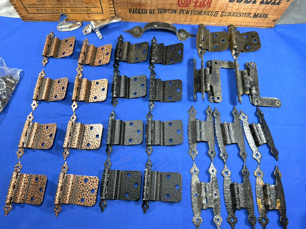 30 Pc Lot Vintage 1960's Hardware, Hinges, Handle, Latch - MID MODERN Hardware
